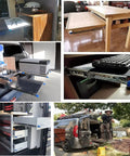 Tough As Nails Heavy Duty Drawer Slides With Ball Bearing Rails And Lock used in various cabinets and workstations for smooth gliding.
