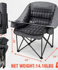 Heavy Duty Camping Chair For Adults Ultra Padded Folding XL Oversized Wide Seat With Cup Holder Supports 500 Lbs