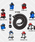 Vacmaster V1H6 six foot vacuum accessory hose and compatible systems layout