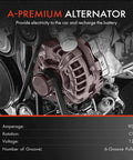 Drop In Replacement Alternator For Mazda 2 2011 2012 2013 2014 1.5L 12V 90A With 6 Groove Pulley Clockwise Rotation Direct Fit Pro Grade A2TG1391 ZJ38100 installed view