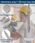 65A Shank Clay Spade Jackhammer Shovel Bit 4.3 By 16.5 Inch Alloy Steel Demolition Tool For Concrete Removal Thinset Scraping