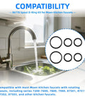 Rotating Spout Kitchen Faucet O Ring Kit Replacement Includes Two Sets Of Three O Rings One Set Ready To Use Plus Spare