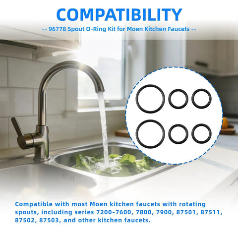 Rotating Spout Kitchen Faucet O Ring Kit Replacement Includes Two Sets Of Three O Rings One Set Ready To Use Plus Spare