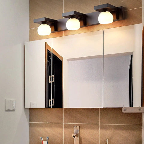 Lit Bath Wall Light With Three Flame Glass Lampshade G9 Cabinet Chandeliers above bathroom mirror setup