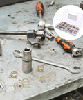 Ultimate 115-Piece Spring Band Hose Clamp Kit For Fuel Lines. Heavy Duty Carbon Steel With Zinc Coating Stops Rust And Leaks. Perfect Tight Grip For Silicone Tubes, Auto Repair Jobs, Marine Setup, And Tough Outdoor Work Situations Without Any Failures. 115-piece clamp set in case