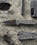 Fastball Slim Folding Knife With Lock Release, Lightweight EDC Pocket Knife Featuring A 3 Inch S30V Wharncliffe Blade on table