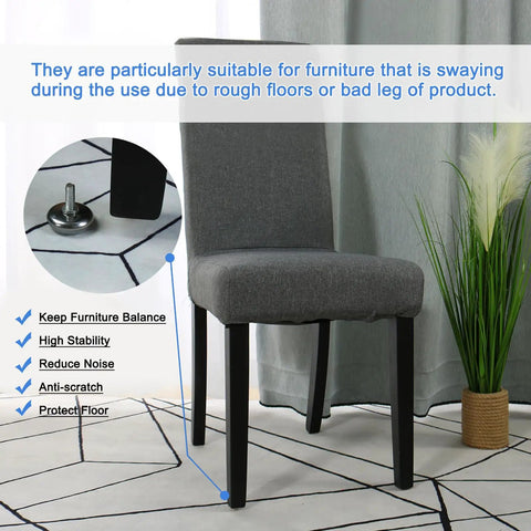 Top Grade M10 Thread Furniture Feet Levelers In Black for stabilizing chair on uneven floor with visible glide.
