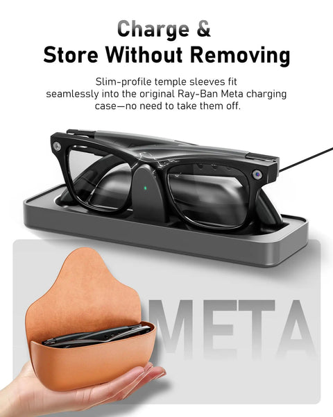 Anti Slip Ear Grips For Meta Wayfarer Smart Glasses Silicone Temple Shields For A Snug All Day Fit with charging case