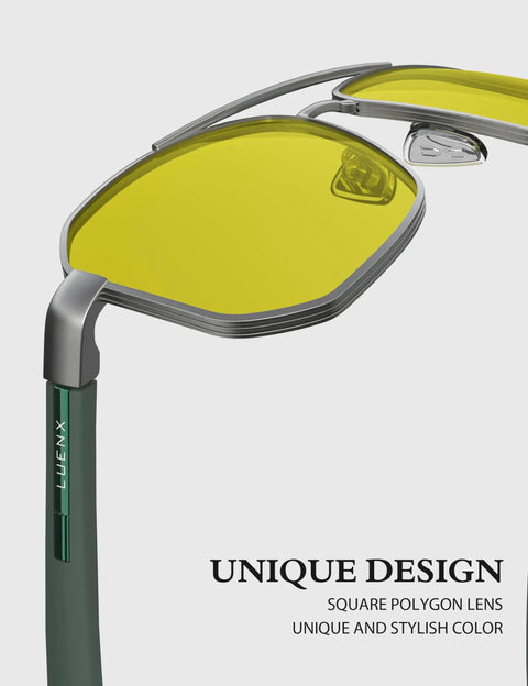 Top Tier Night Vision Driving Glasses Featuring Square Polarized Yellow Lenses That Straight Up Crushes Headlight Glare And Saves Your Peepers From Road Fatigue For Safe Night Drives