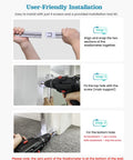 Installation guide demonstrating steps to assemble Wall Mounted Height Gauge For Home Or Clinic, Aluminum Stadiometer with tools.