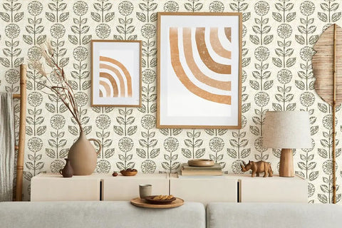 Floral Peel And Stick Wallpaper Tulip Print Neutral Self Adhesive Vinyl Covering For Kitchen And Bedroom Easy No Fuss Install Removable