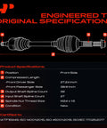 Front CV Axle Shaft Assembly Set For Nissan Altima 2013 2014 2015 2016 2017 2018 2.5L L4 Sedan Left And Right With ABS Ring Included Premium Replacement Beefed Up Direct Fit High Quality Drivetrain Parts, front view