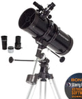 PowerSeeker 127EQ Telescope For Beginners With Manual German Equatorial Mount on stand, eyepieces, and bonus software