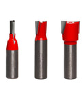 Undersized Plywood Bit Set Three Piece With 1/2 Inch Shank For 1/4, 1/2, 3/4 Plywood showing three different bit sizes