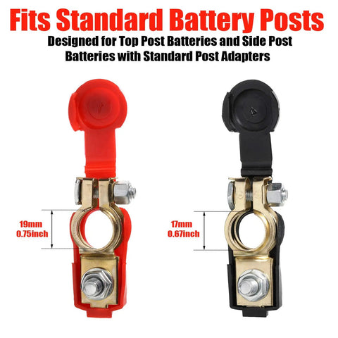 6 Pack Copper Battery Terminal Clamps Quick Release Connectors for Positive and Negative Terminals, front view