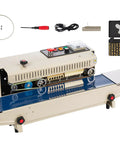 FR900 Pro Grade Continuous Band Bag Sealer With Adjustable Speed and Seal Width, shown with tools and accessories.