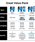 Great value pack of Winter Work Gloves For Men And Women, Touchscreen Ready, Waterproof, with savings for 1, 2, or 6 pairs options.
