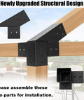 30 Degree Slanted Pergola Bracket Kit for 4x4 Wood Pergolas, Easy Install, Weatherproof Mounting Brackets for Carports display