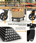 Foldable Platform Hand Truck Cart With 330 Pound Capacity showing swivel wheels and steel frame details in store setting