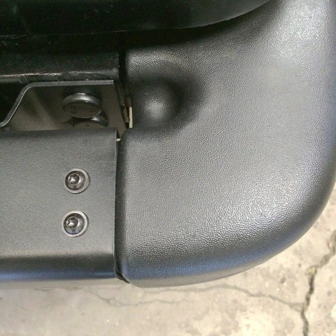 Heavy Duty Hardened Torx Screws For Jeep Wrangler TJ Bumper End Caps Dead Simple Install Straight Up Tough Direct Replacement Hardware Kit Eight Pieces installed on bumper end cap.