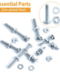 Number 8 32 Phillips Head Machine Screw Assortment Kit With Zinc Plated Steel Bolts Nuts And Washers For Cabinet Doors And Drawers 705 Piece, zinc-plated steel bolts and nuts.