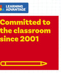 "Learning Advantage logo with text 'Committed to the classroom since 2001' and a pencil icon."