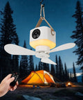 Portable Tent Fan With Built In Lights And Remote USB Rechargeable Camping Fan Wireless Tent Fan With 4 Speeds And Timer
