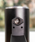 Close-up of the grinder's burr carrier on the Killer Variable Speed Single Dose Coffee Grinder Equipped With 83mm Red Titanium Flat Burrs.