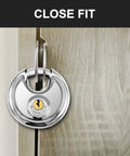 Keyed Disc Padlock 2 Pack Stainless Steel Heavy Duty Locks With 3/8 Inch Shackle Waterproof Rustproof For Storage
