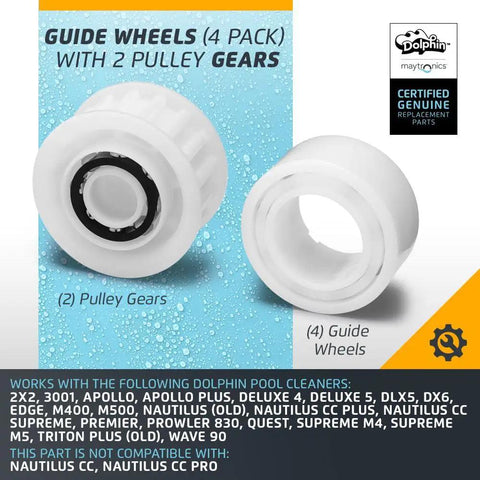 Genuine Replacement Guide Wheels Four Pack With Two Pulley Gears Fits Nautilus CC Plus Premier Supreme And Treadmills Runs Butter Smooth Holds Up Tight No Sweat Install Guaranteed