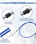 Beefy Six Feet Marine Throttle And Shift Remote Control Box Cable For Outboard Engine Boat Steering System Blue Stainless Steel M5 Thread One Point Eight Meter Long Replacement product details