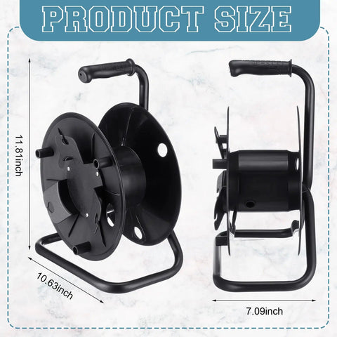 Heavy Duty Extension Cord Reel With Metal Stand Holds 500 Feet Of 6mm Cable Or Hose Open Roller Design Easy Grip Handles The Must Have Setup For Workshop And Garage black metal reel with dimensions