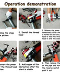 Operation demonstration for This Heavy Duty Electric Pipe Threader Packs A Punch With Its Powerful 2300 Watt Motor And Full Copper Core For Maximum Efficiency.
