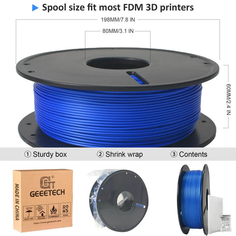 Blue PLA 3D Printer Filament 1.75mm 0.5Kg Spool High Purity Corn Compound Delivers Rock Solid Extrusion And Zero Warping For Butter Smooth Models That Look Totally Sick Daily