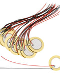 20 Piece Piezo Pickup Kit With 27mm Piezo Discs Transducers Contact Microphones And Drum Trigger Ready Elements Prewired 3.94 Inch Leads