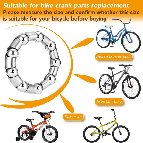 Bike Crank Bearing Set, 4 Pieces Stainless Steel Ball Bearings, 5/16 Inch Ball Size, Retainer For Axle Wheel, Beach Cruiser Bike