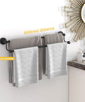 Adjustable 16 To 26 Inch Double Bath Towel Bar For Bathroom SUS304 Stainless Steel Towel Holder Hotel Style Wall Mount With Screws