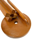 Wooden Katana Stand For Tatami Mats And Cutting Practice parts, showing wooden base and pegs for Heavy Duty Target Base assembly.