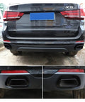 Rear view of BMW X5 F15 with Stainless Steel Tail Muffler Exhaust Tip For BMW X5 F15 2014 2018 And X6 F16 2015 2018 Regular Version Upgrade