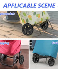2 Pack Heavy Duty Shopping Cart Wheels Replacement For Trolley Carts with Stair Climbing Design shown in various settings