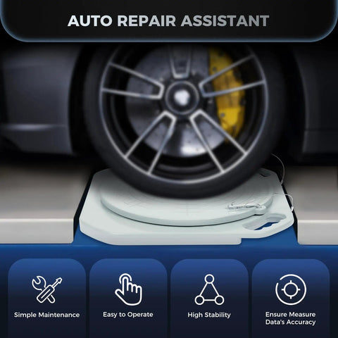 Heavy Duty Aluminum Wheel Alignment Turn Plates Featuring 360 Degree Rotating Design And Smooth Rolling Performance Crafted For Pro Garages Including Rock Solid Thrust Pads With Rubber Transition Blocks For Quick Vehicle Setup