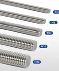 Heavy Duty 304 Stainless Steel M6 Threaded Rods Set, 8 Pieces, 14 Inch 360mm Long, Fully Threaded With 8 Cap Nuts And 16 Hex Nuts, Rustproof High Strength For DIY Projects And Framing, M6 rod