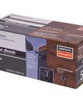 Killer Exterior Structural Wood Screws Five And One Half Inches Long Point Two Two Zero Diameter Low Profile Head Sawtooth Tip Double Barrier Coated Black T40 Drive Pack Of Fifty box packaging seen from side angle