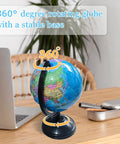 Six Inch Geographic World Globe With Stand For Kids Educational Rotating Political Map Globe in a study corner
