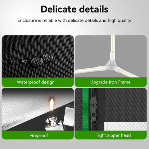 Heavy Duty 3D Printer Enclosure With LED Light Iron Frame And Ventilation Kit For A1 And A1 Mini details with waterproof, fireproof features