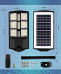 Ultra Bright Solar Street Light Dusk To Dawn Outdoor Lighting With 3 Modes Motion Sensor And Remote Control 6000K White Light 276 LEDs