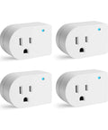 No Brainer Surge Protector Plug With Grounded Outlet Wall Tap Adapter, 4 pack white, 1 outlet, blue indicator light