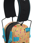 Razor Earmuffs With Sound Amplification Ultra Slim Ear Cups For Clear Hearing And Boss Level Noise Protection One Size Fits Most Golden Brown Sprinkles, shown in modern design.