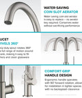 Features of Oletto Single Handle Kitchen Bar Faucet In Matte Black And Spot Free Black Stainless Steel Finish For Kitchen Sinks