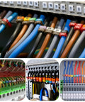 150 Pack Clip On Wire Markers With Colorful Numeric Labels For 2 3mm Cables in use on electrical wires
